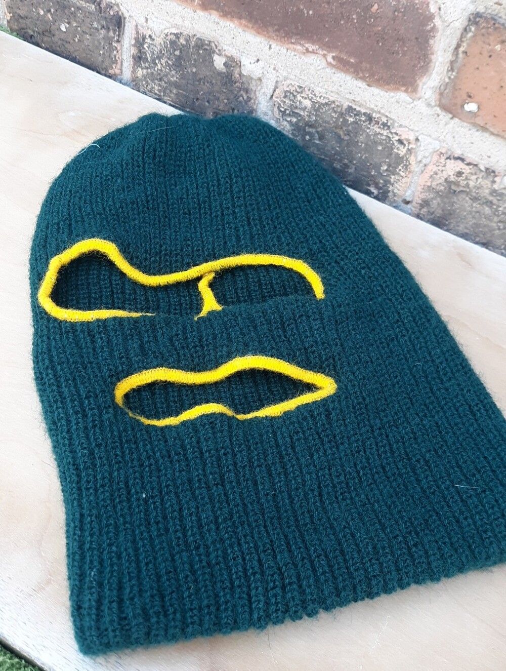 Green Bay Packers Colors Green & Yellow Vintage Knit Ski Mask OS Adult